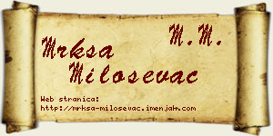 Mrkša Miloševac vizit kartica
